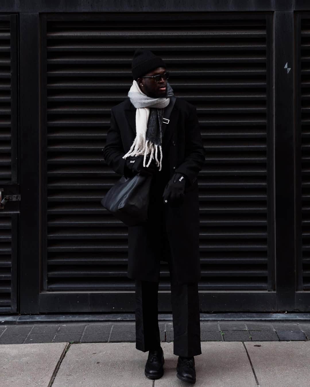 Zara coat and beanie, ASOS trousers